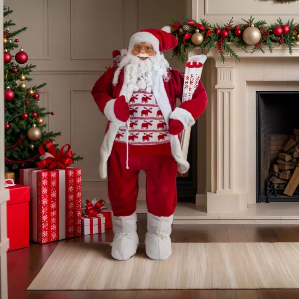 Père Noël déco Traditionnel (H123 cm) Donatien