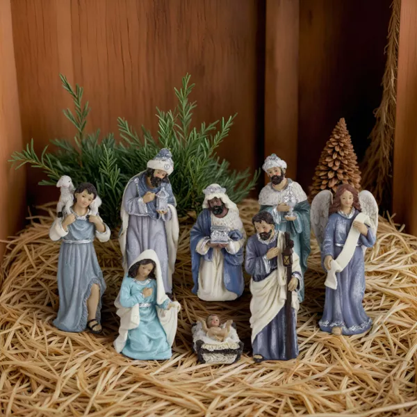 Lot de 8 santons (Hauteur 9 cm) de Clémence