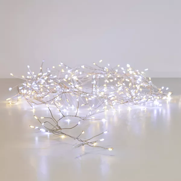 Lichterkette 6 m 480 Micro LED silbernes Kabel Luxus zweifarbig Warmwei und Kaltwei