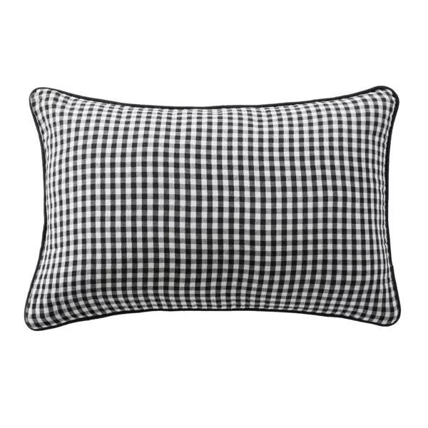 Coussin rectangulaire gaze de coton (40 x 60 cm) Vickie Noir