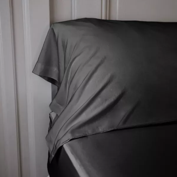 Taie de traversin satin de bambou (L185 cm) Salomé Noir