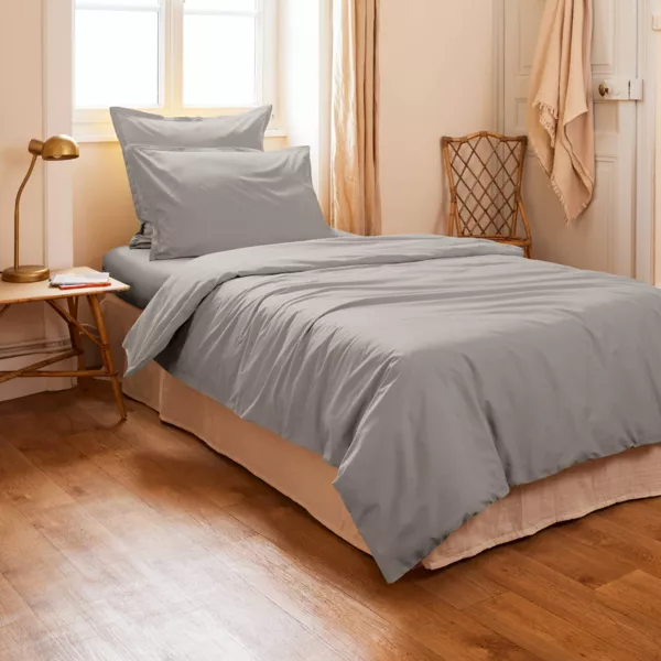 Dekbedovertrek percal katoen (140 x 200 cm) Cali Lichtgrijs