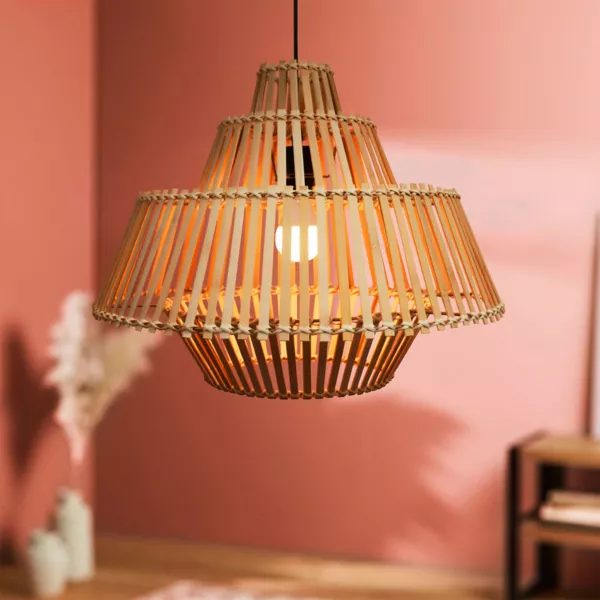 Design hanglamp van bamboe (D50 cm) Cabrera Natuurlijk