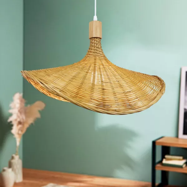 Suspension lumineuse en bambou (D55 cm) Kalahari Naturel