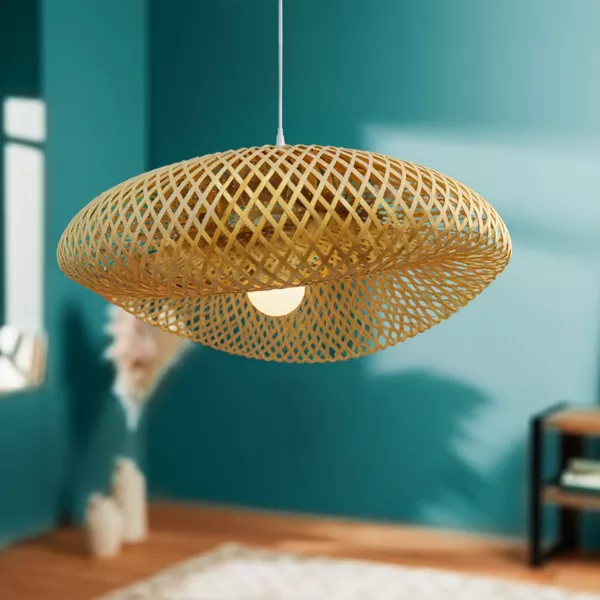 L�mpara colgante de bamb� (D50 cm) Marinaly Natural