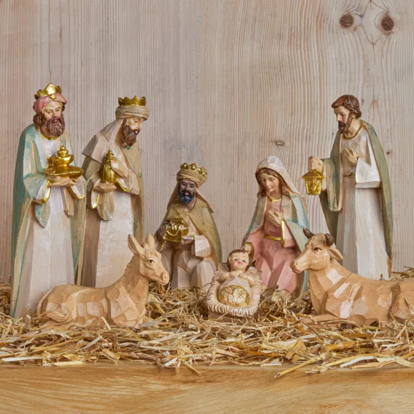 Set von 8 Krippenfiguren (Höhe 9 cm) von Gioia