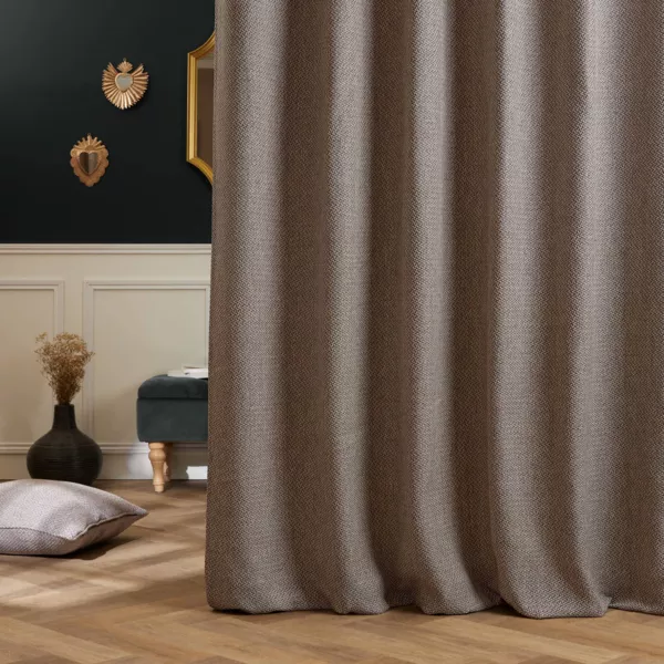 Rideau effet chiné (180 x 260 cm) James Gris galet