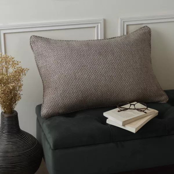 Coussin rectangulaire effet chiné (40 x 60 cm) James Gris galet