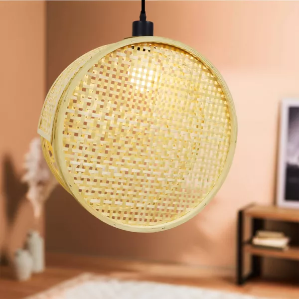 Ronde bamboe hanglamp (D40 cm) Oraya Natuurlijk