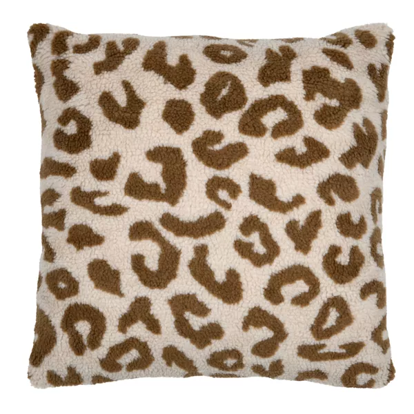 Cojín cuadrado de piel sintética de leopardo (45 x 45 cm) Fauves Beige