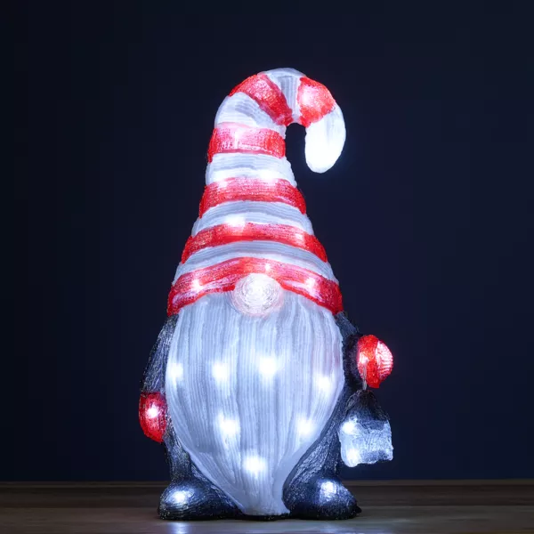 Zonnelicht kabouter 40 LED (H39 cm) Nachtlantaarn Koud wit