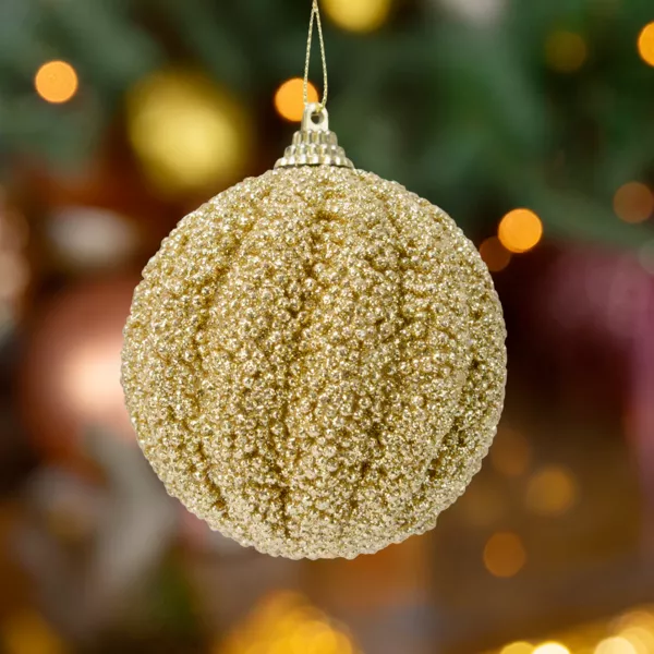 Set van 12 kerstballen (D80 mm) Etincelle Goud