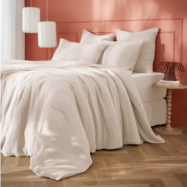 Housse de couette quadruple gaze de coton (200 x 200 cm) Victoria x Gaïa Beige pampa
