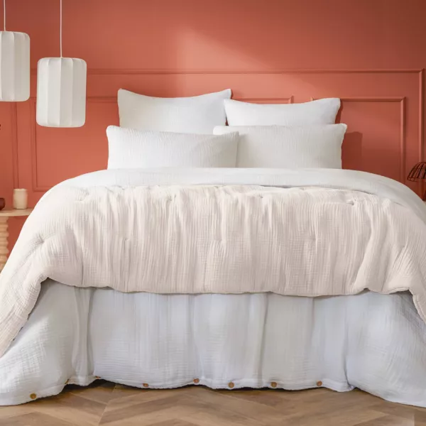 Edredon quadruple gaze de coton (90 x 220 cm) Victoria x Gaïa Beige pampa