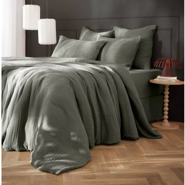 Copripiumino quadrupla garza di cotone (200 x 200 cm) Victoria x Gaïa Verde rosmarino