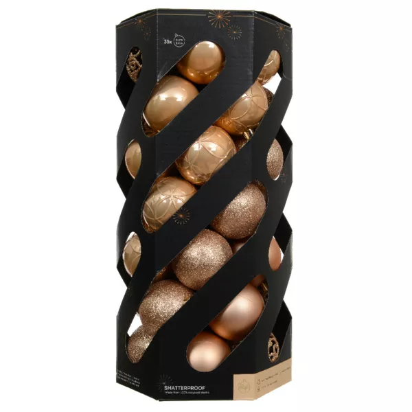 Lot de 35 boules de Nol (D60 mm) Aravis mix Pche