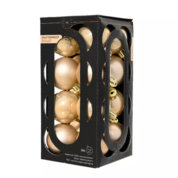 Lot de 16 boules de Noël (D40 mm) Aravis Perle