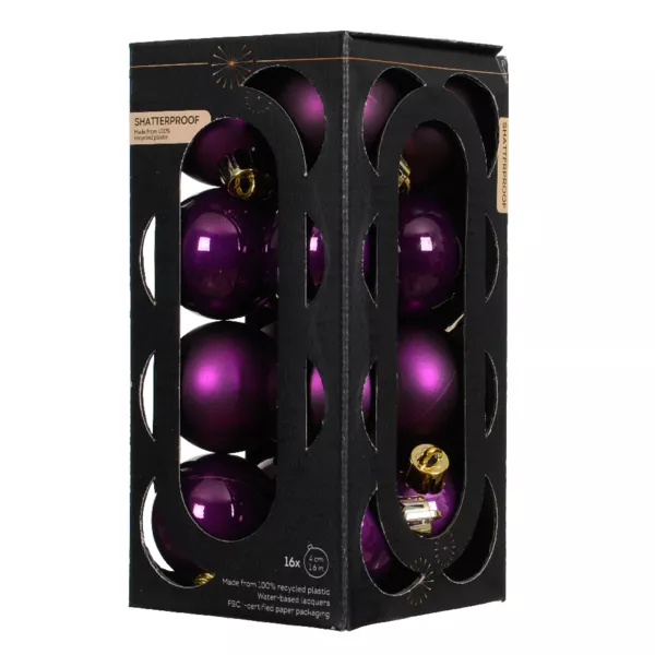 Lot de 16 boules de Noël (D40 mm) Aravis Figue