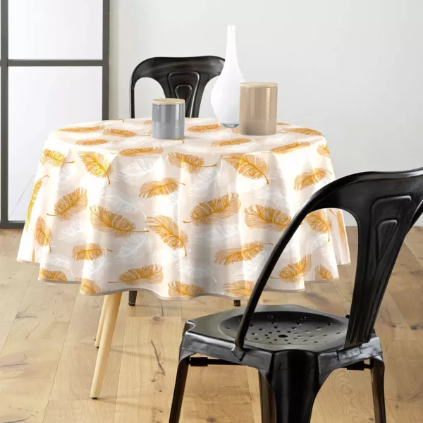 Tovaglia in PVC rotonda (160 cm) Sarina Gialla