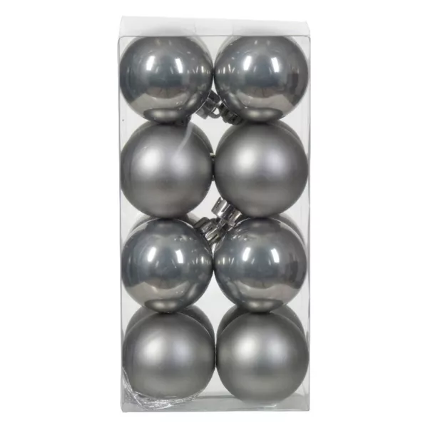 Lot de 16 boules de Nol (D40 mm) Alpine Gris marbre