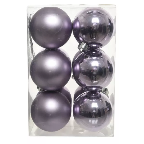 Lot de 12 boules de Noël (D60 mm) Alpine Lilas