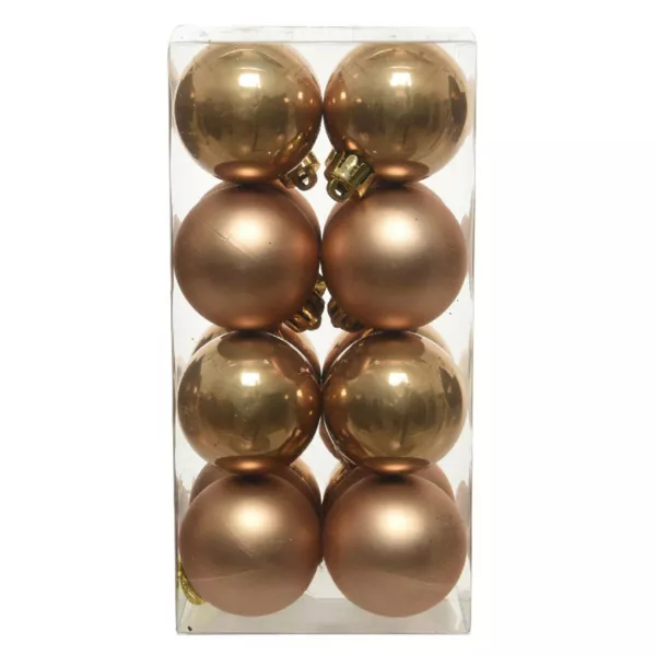 Lot de 16 boules de Nol (D40 mm) Alpine Camel