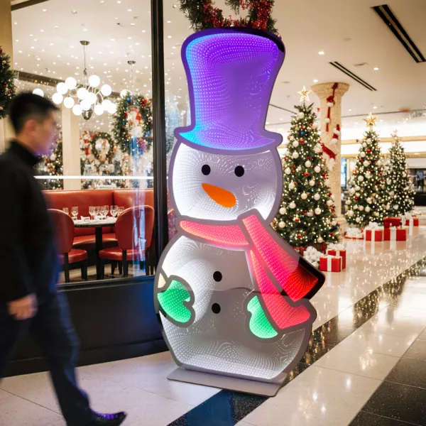 Muñeco de nieve luminoso Gigante 735 LED (H180 cm) Infinity Multicolor