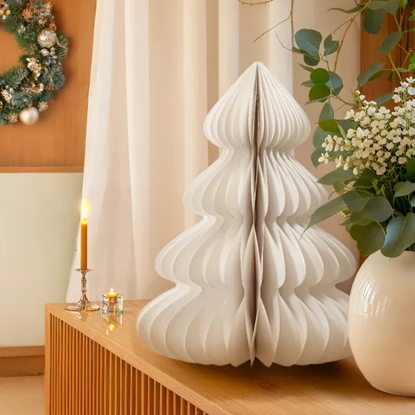 Baum aus Papier zum Aufstellen (H60 cm) Magnetverschluss Wei