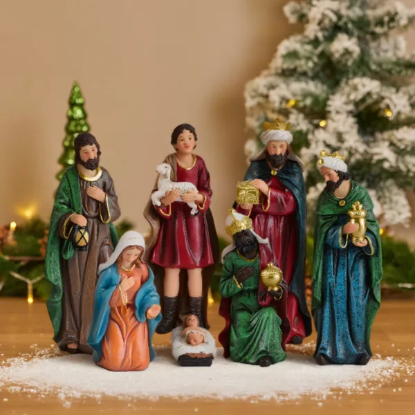 Lot de 7 santons (Hauteur 25 cm) d'Achille