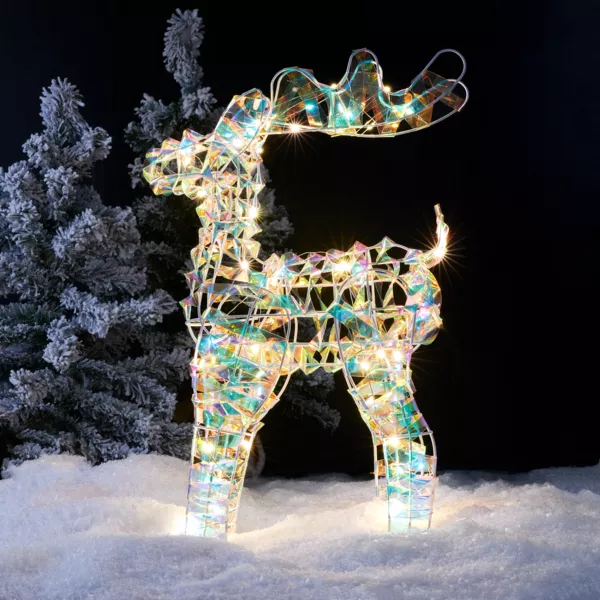 Renne lumineux à piles 50 LED (H50 cm) Ice Blanc froid