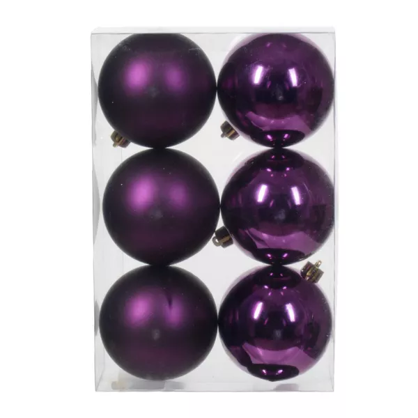 Lot de 6 boules de Nol (D80 mm) Aravis Figue