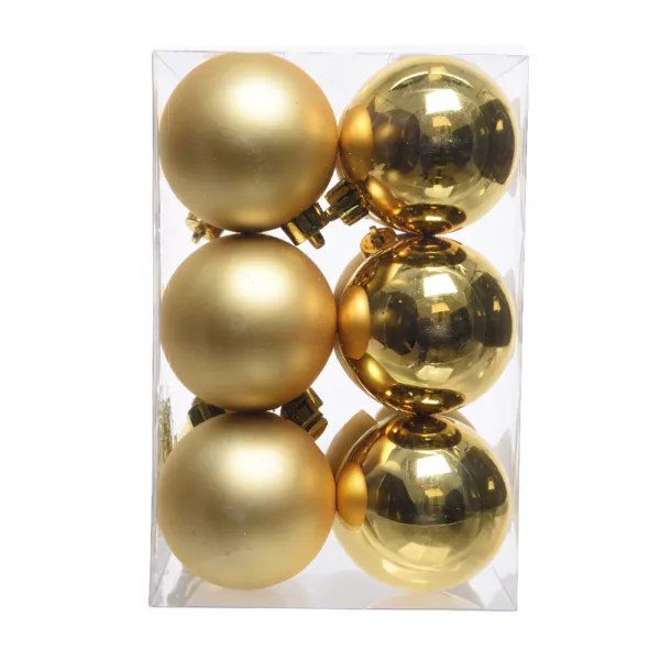 Sæt med 12 julekugler (D60 mm) Aravis Guld