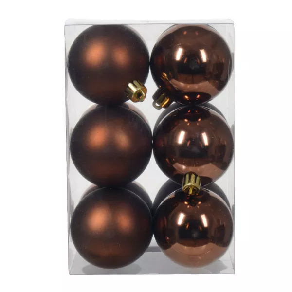 Lot de 12 boules de No�l (D60 mm) Aravis Brun caf�