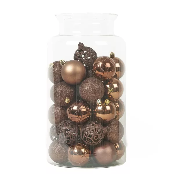 Lot de 35 boules de Nol (D60 mm) Aravis Brun caf