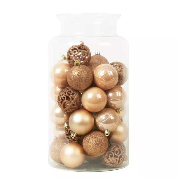 Lot de 35 boules de Nol (D60 mm) Aravis mix Pche