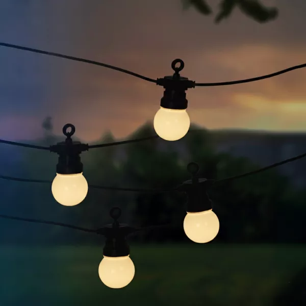 Guirlande lumineuse de jardin solaire 10 LED (4,5 m) Guinguette estivale Blanc chaud