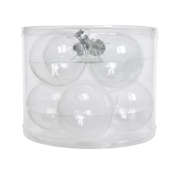 Set van 8 kerstballen van glas (D70 mm) Glass Transparant iriserend