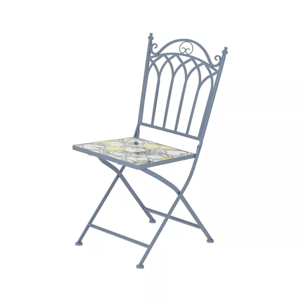 Klappbarer Bistrostuhl aus Mosaik Sorrento Hellblau