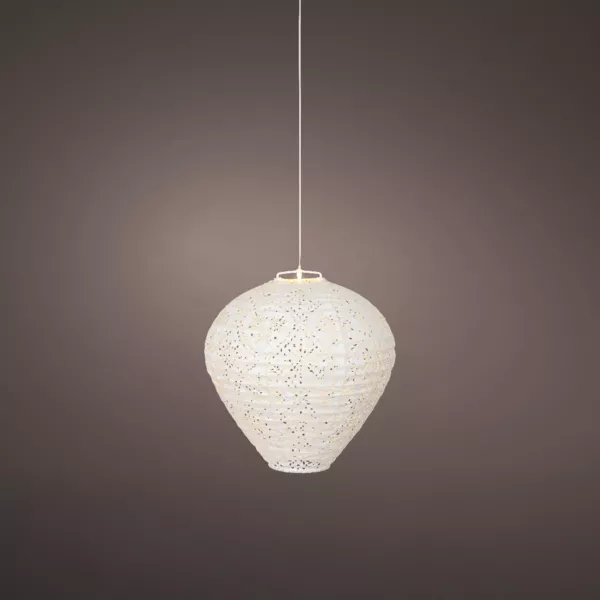 Suspensi�n solar de jard�n (H28 cm) Linterna calada Blanca