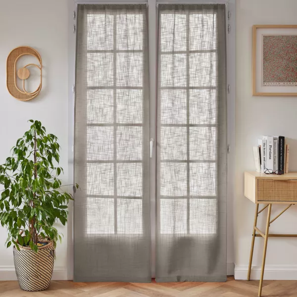 Par de cortinas con trabillas efecto lino (70 x 200 cm) Robin Taupe