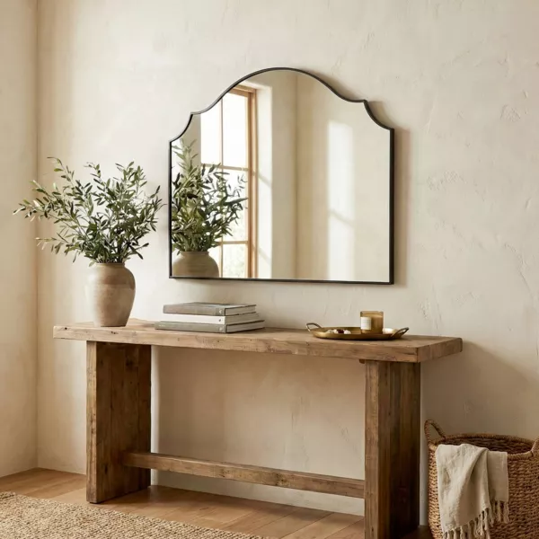 Miroir mural cadre bois (78,1 cm) Baltin Noir