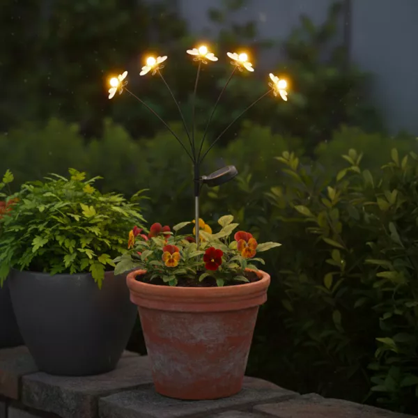Zonne-energie Verlichtingsdecoratie om in de grond te steken (H60 cm) Bijen Geel en warm wit
