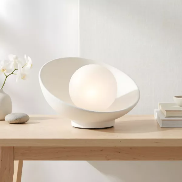 Lampe � poser c�ramique (H17 cm) Nacre Blanche