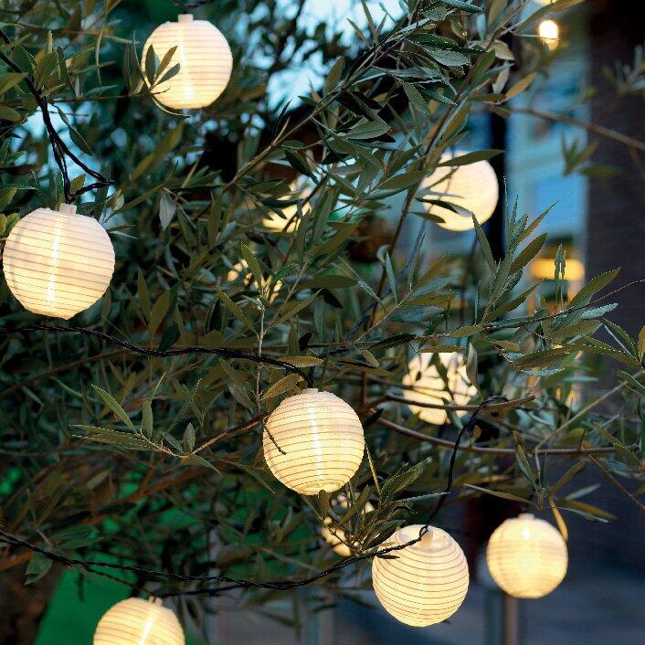 Solar Lichterkette Weiße Lampions LED - Warmweiß - Gartendeko, Möbel &  Accessoires - Eminza