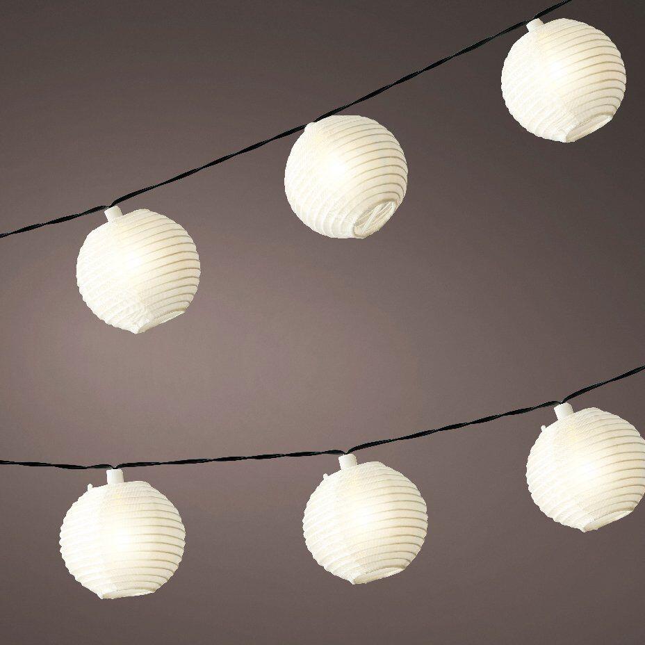 Solar Lichterkette Weiße Lampions LED - Warmweiß - Gartendeko