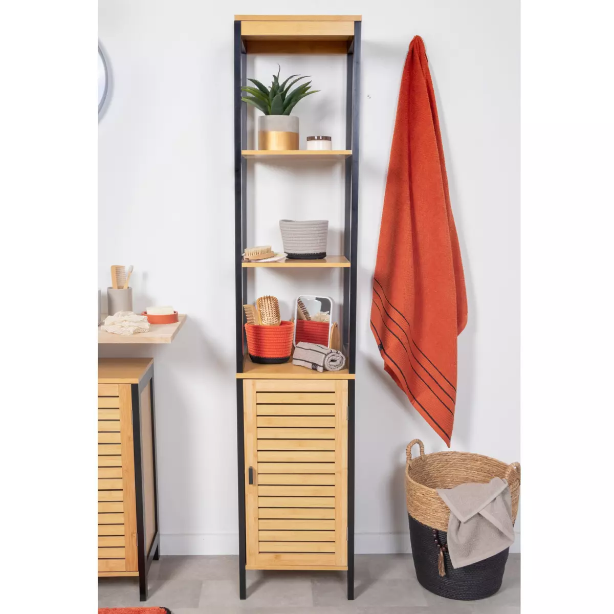 Meuble WC Meuble Dessus Toilettes Style Cosy Bambou | Leroy Merlin