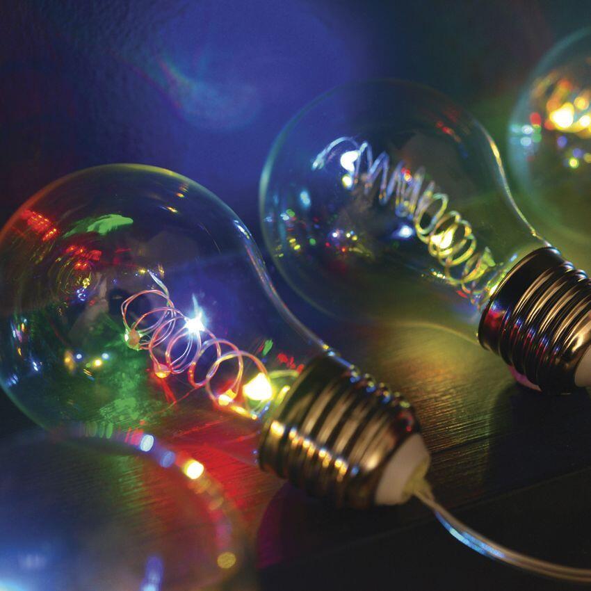 Guirlande lumineuse Ampoule Multicolore 10 LED - Aménagement d'extérieur -  Eminza