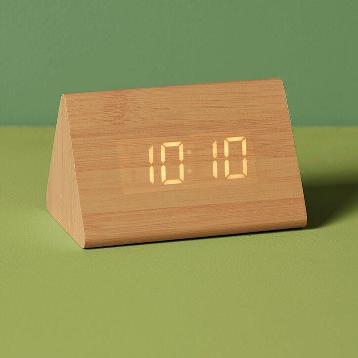 Despertador digital de madera Wake up Beige - Accesorio decorativo - Eminza