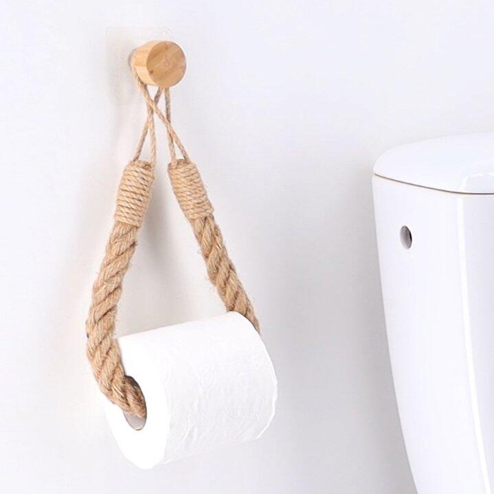 Dérouleur de papier toilette adhésif Easy Chic Corde Naturel - Déco salle  de bain - Eminza