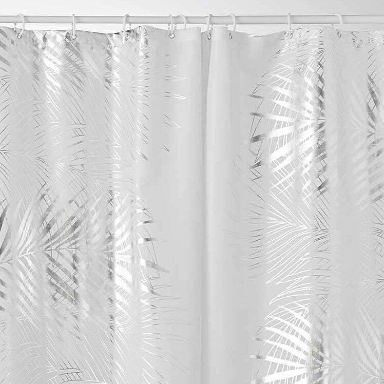 Cortina de ducha (200 cm) Orbella Blanco y plata - Decoración de